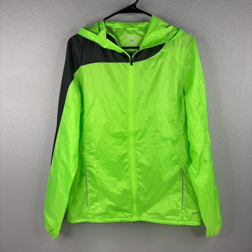 Brooks High-Visibility Neon Green Reflective Running Jacket